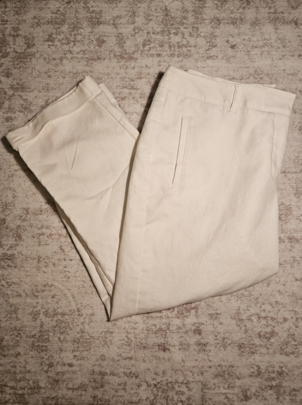 Chico's Women's Cream Straight-Leg Trousers